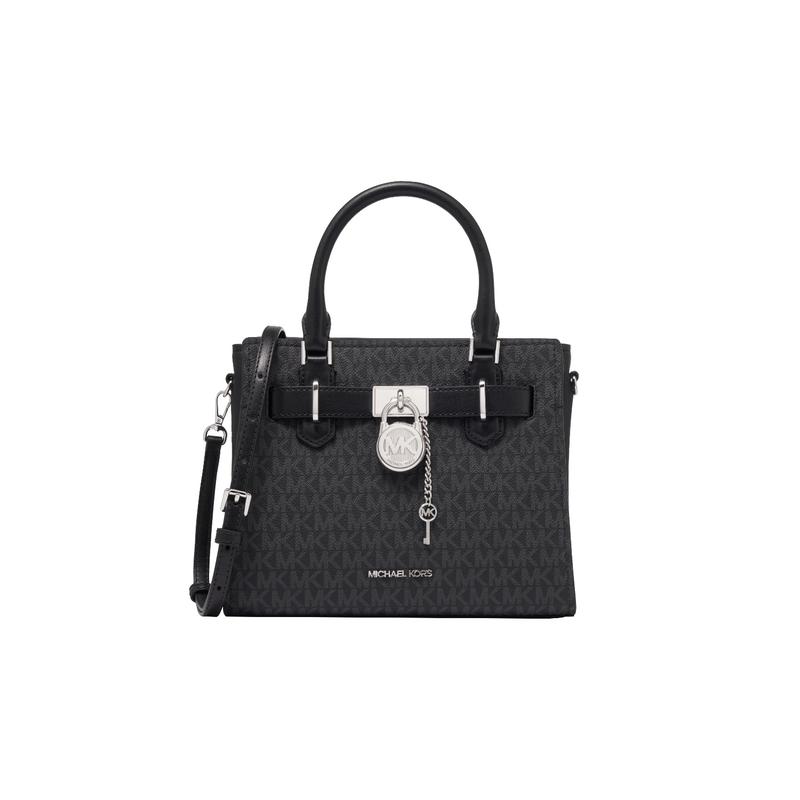 MICHAEL KORS Hamilton Series Presbyopic Silver Lock Artificial Leather Shoulder Crossbody Bag Handbag Small Women s