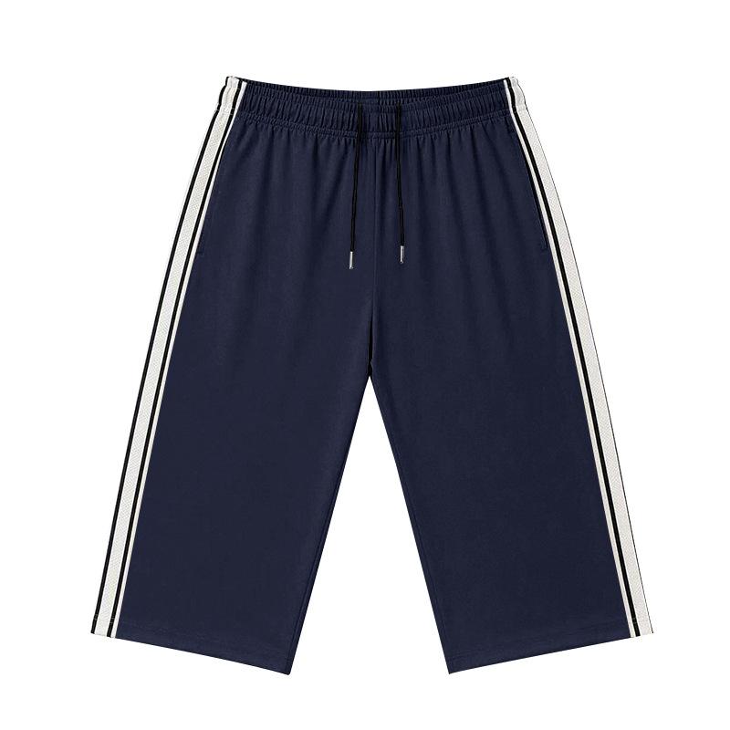Pantaloncini Sportivi Estivi da Uomo in Maglia Traspirante con Elastico a Rete Sette Quarti Larghi da Spiaggia Uomo