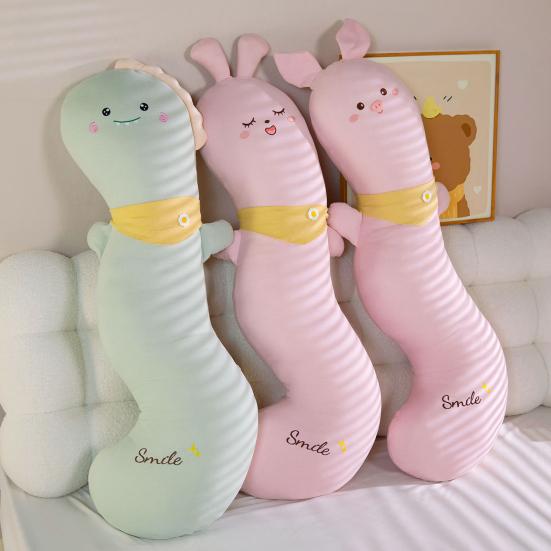 Long Body Pillow Ergonomic Curve Pillow Cute Side Sleeping Support Soft Animal Shapes Plush Doll for Kids Adult