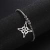 Women Men Bracelets Witch Knot Shaped Stainless Steel Bracelet Adjustable Bangle