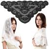 Vintage Head Covering Scarf Shawl Elegant Wedding Headscarf Embroidered Flower Scarf  Party