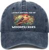 Baseball Cap,Easily Distracted by Woodpecker Funny Woodpecker Lover Jokes Dad Hat Gifts for Men Women