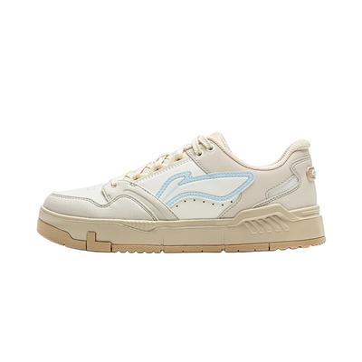 Li Ning Common 80s Synthetic Leather Classic Comfortable Wrap Durable Low-Top Skate Shoes Women Sneaker Off-White AGCV270-2