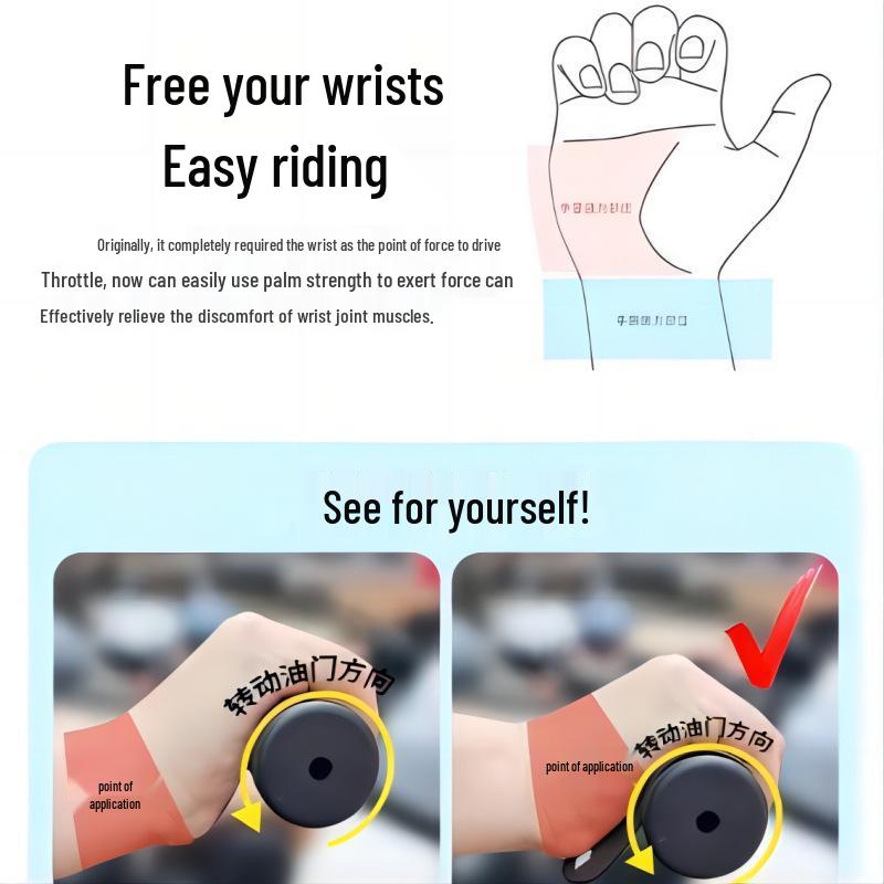 Universal Electric Vehicle Throttle Booster Handle: Effort-Saving Motorcycle Cruise Control Clip