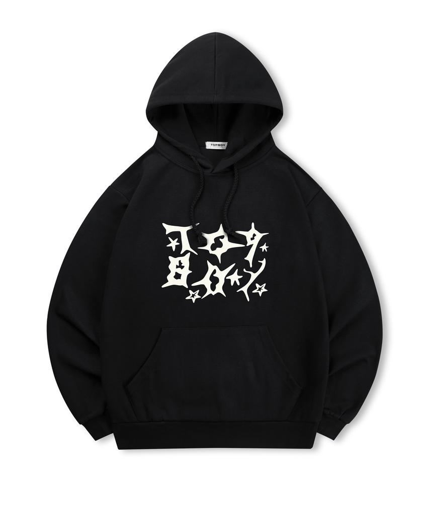 [Non-Fleece Or Fleece-Lined] Star Of Thorns Printed Hooded Sweatshirt (Type B)