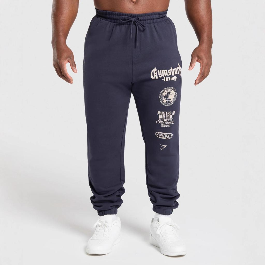 Men's American Style Shark Fitness Joggers - Outdoor Sports, Casual, Cotton, Loose Fit, Plus Size