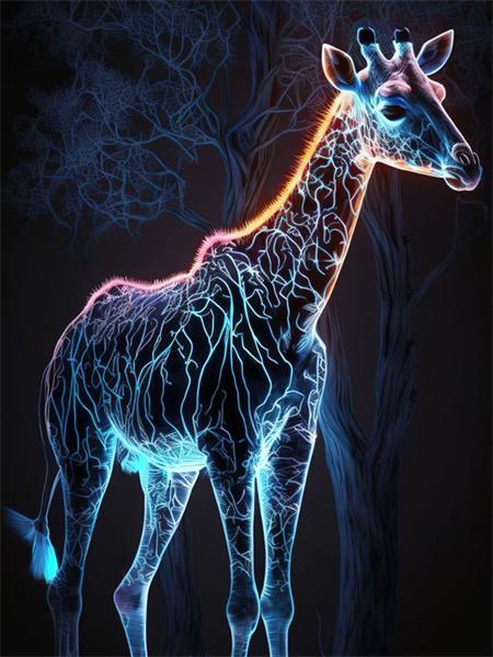 Full Square/Round Giraffe Colorful Home Decor Mosaic Embroidery Animal Fantasy Handmade Wall Art