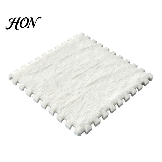 Easy Installation Rugs Plush Puzzle Floor Mat, Interlocking Carpet Tile, Anti Slip EVA Foam Jigsaw Protective Mats for Kids Rug Squares Bedroom