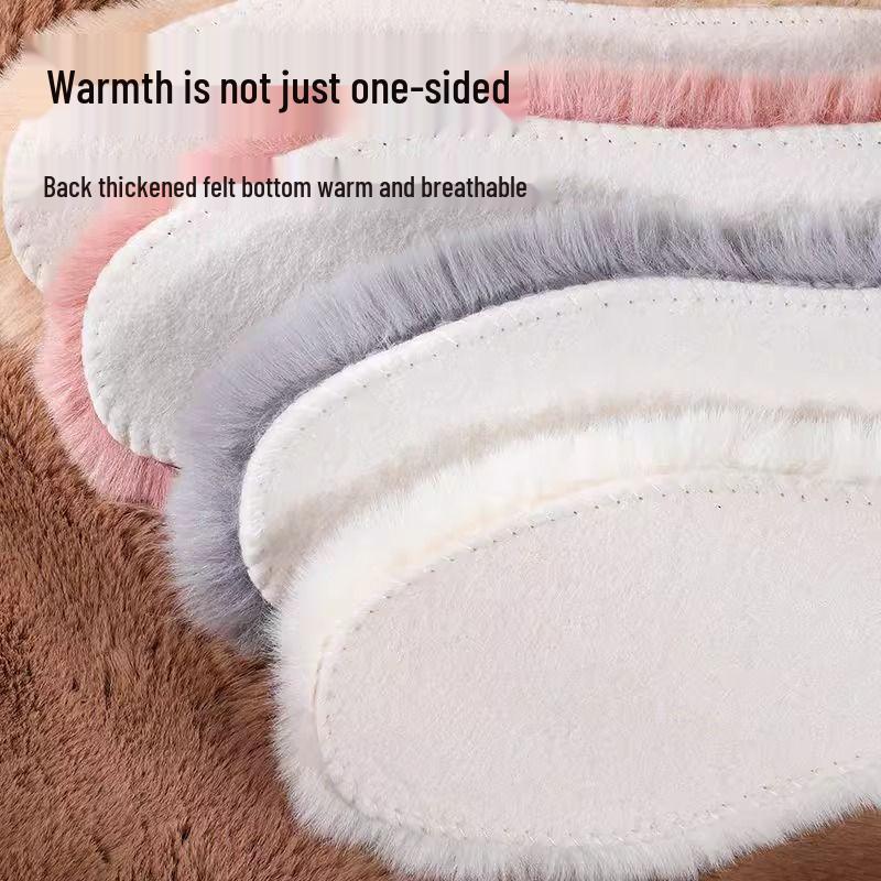 Herren Winter Fleece Einlegesohlen - Extra Dick, Warm, Kältebeständig, Weiches Kunstkaninchenfell für Schneestiefel