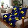 Royal Blue Tropical Bold Flower Cartoon Anime Print Flannel Blanket Soft Warm Throw for Kids Bedroom Sofa Christmas Office Car
