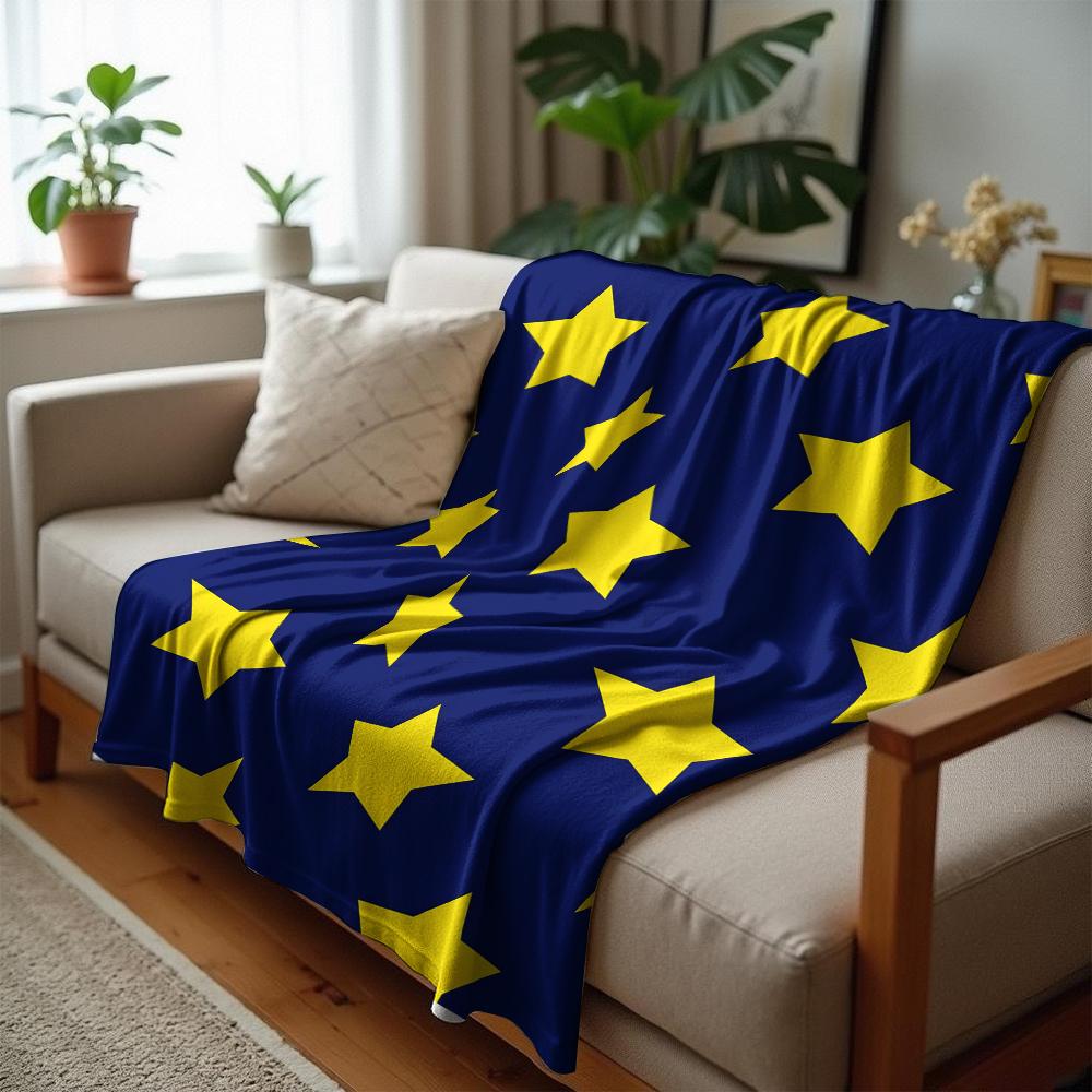 Royal Blue Tropical Bold Flower Cartoon Anime Print Flannel Blanket Soft Warm Throw for Kids Bedroom Sofa Christmas Office Car