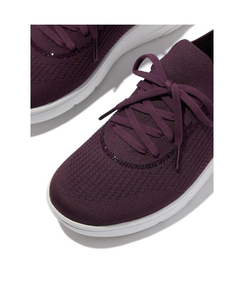 Fitflop [Super-Q] Women'S Crystal Trim Knit Slip-On Sneakers - Plumberry (Ft59K2N11Z)