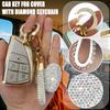 Key Fob Cover With Diamond Heart Keychain Car Key Shell Compatible With -2024 Chevy Tahoe Suburban GMC Yukon Denali Silverado Buick Full Protector
