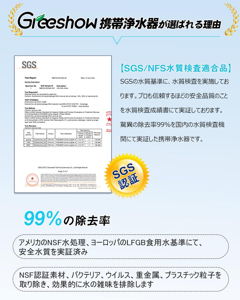 Greeshow Water Purification Disaster Prevention Water Purification Direct Portable Water Simple Mountain Camping Disaster Prevention Disaster Reusable