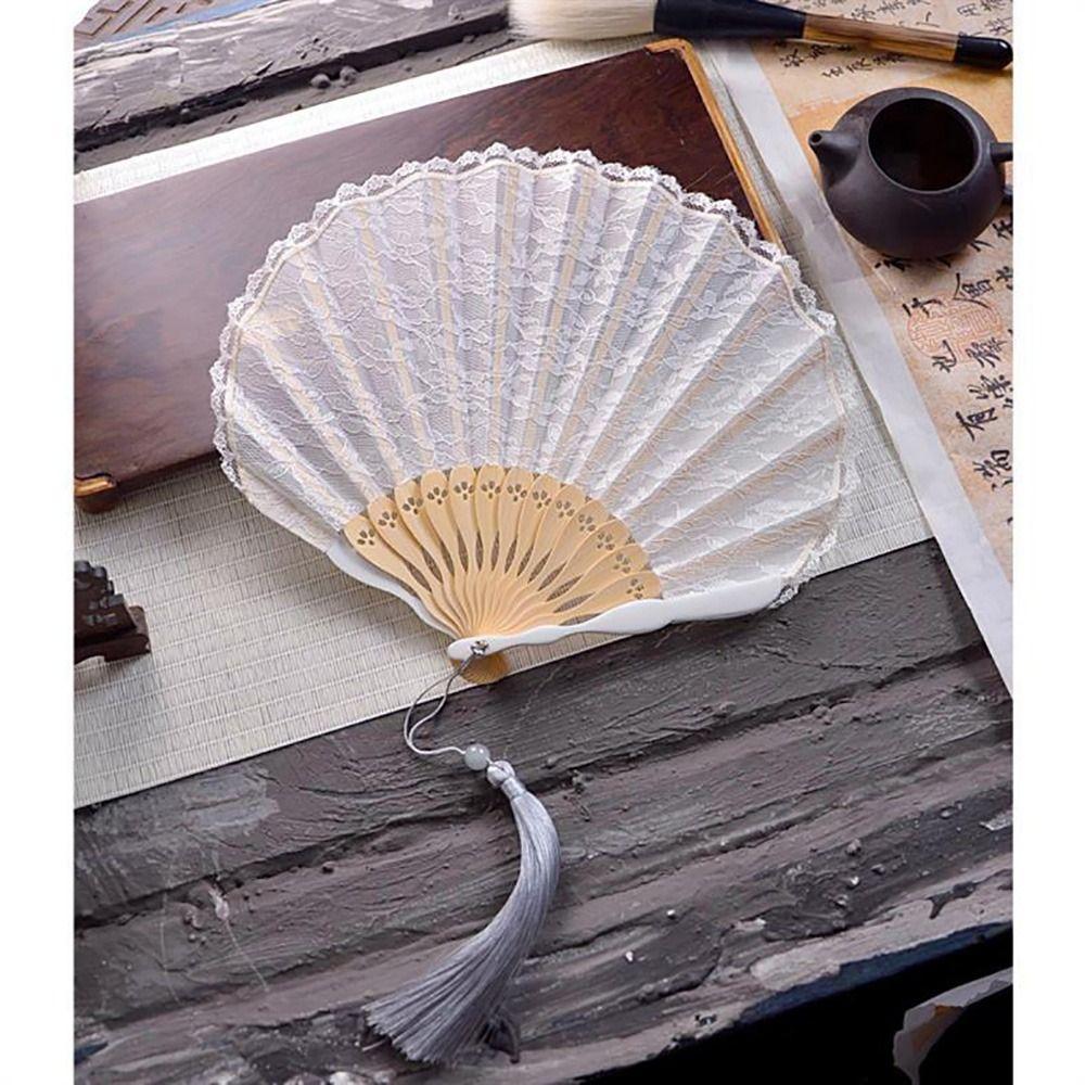 Flower Pattern Hand Fold Fan Multicolor Decorative Fan Lace Folding Fan  Performance Favors