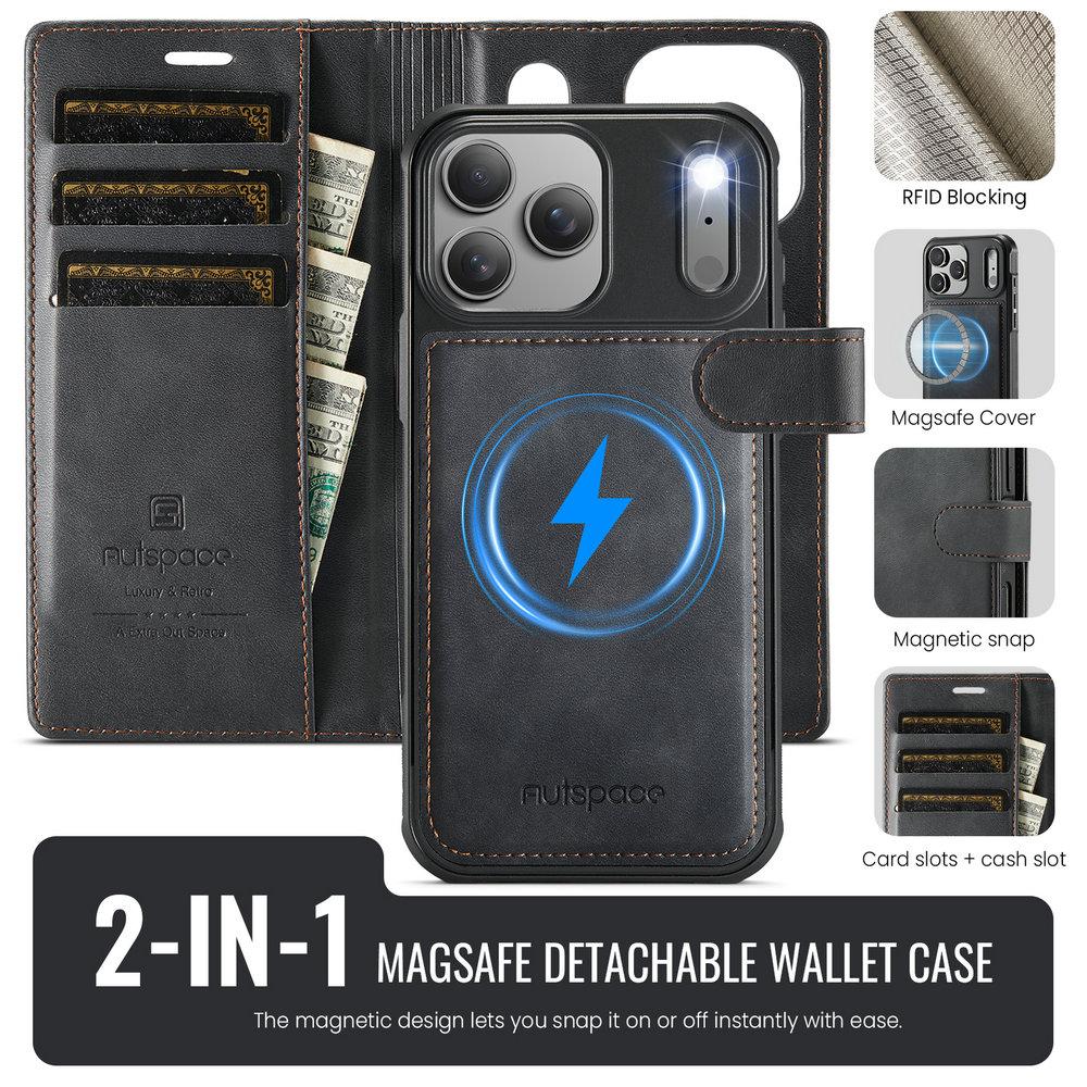Custodia di LUSSO per IPhone 18 Pro Max 5G 2026 2in1 Portafoglio in Pelle Staccabile Porta Carte Funda IPhone 18 Pro Copertura Magnetica