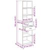 Highboard Reclaimed Wood 50 x 42.5 x 185 cm Particleboard
