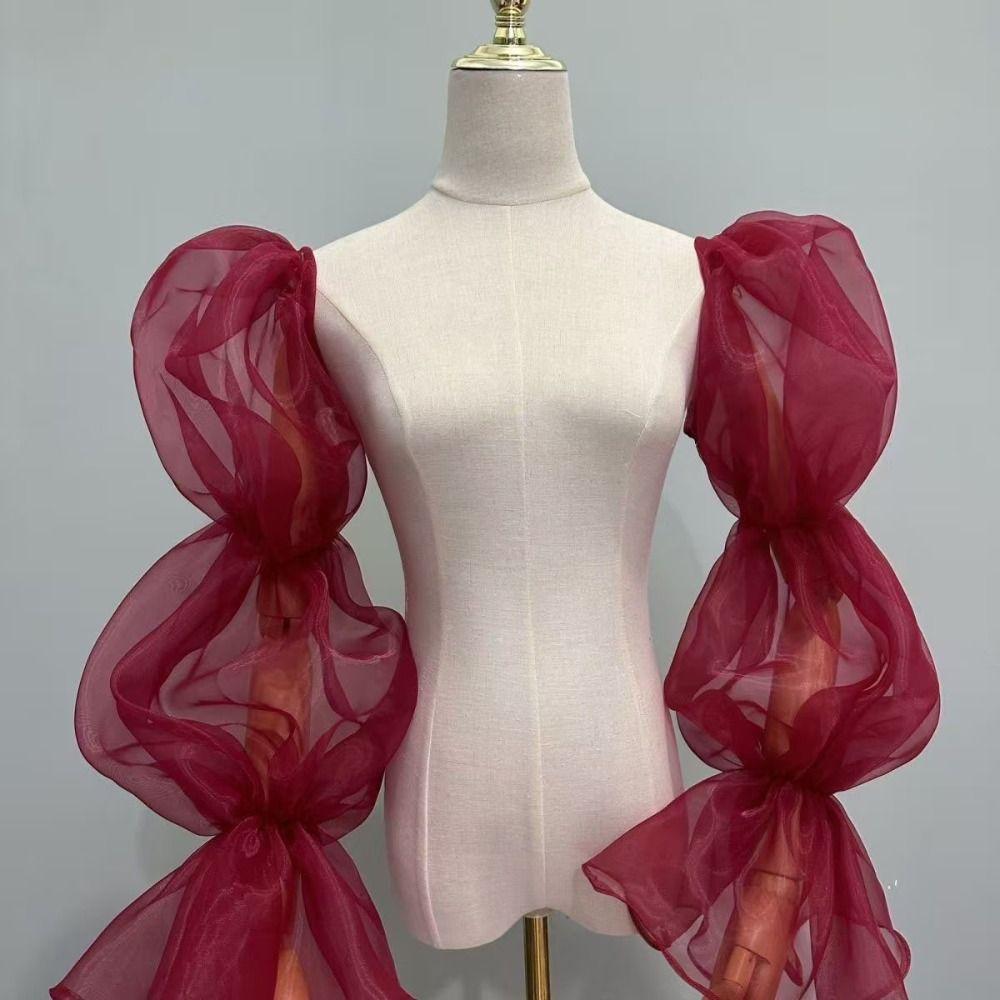 Bowknot Bride Detachable Sleeves Evening Dress Decor Fairy Sleeves Sheer Cover Sleeves Banquet