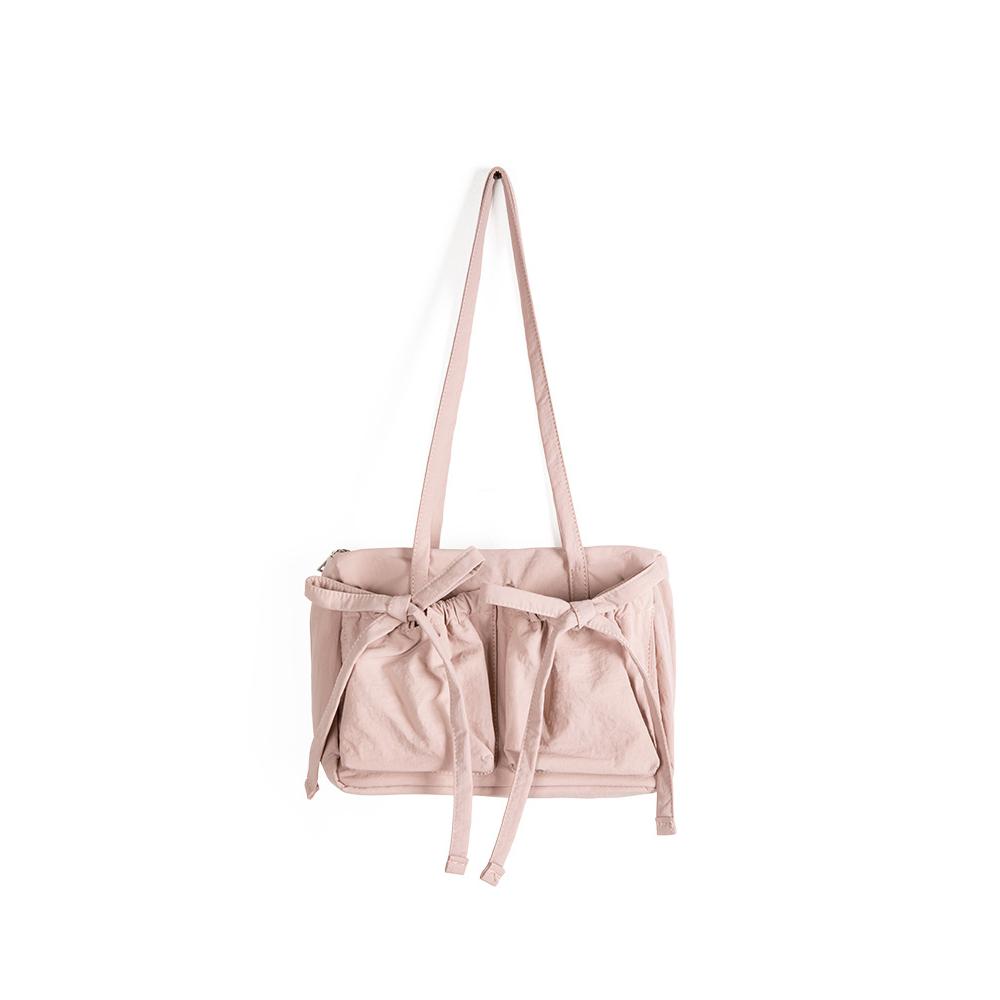 

Легкая повседневная нейлоновая сумка на плечо, уникальный свежий нежный дизайн с бантом, дорожная сумка, однотонная, мягкая, женская большая вместительная сумка One Size розовый