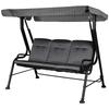 Swing Bench, 3-Seater Garden Swing, Adjustable Canopy, Textilene Gray 200 x 120 x 170 cm