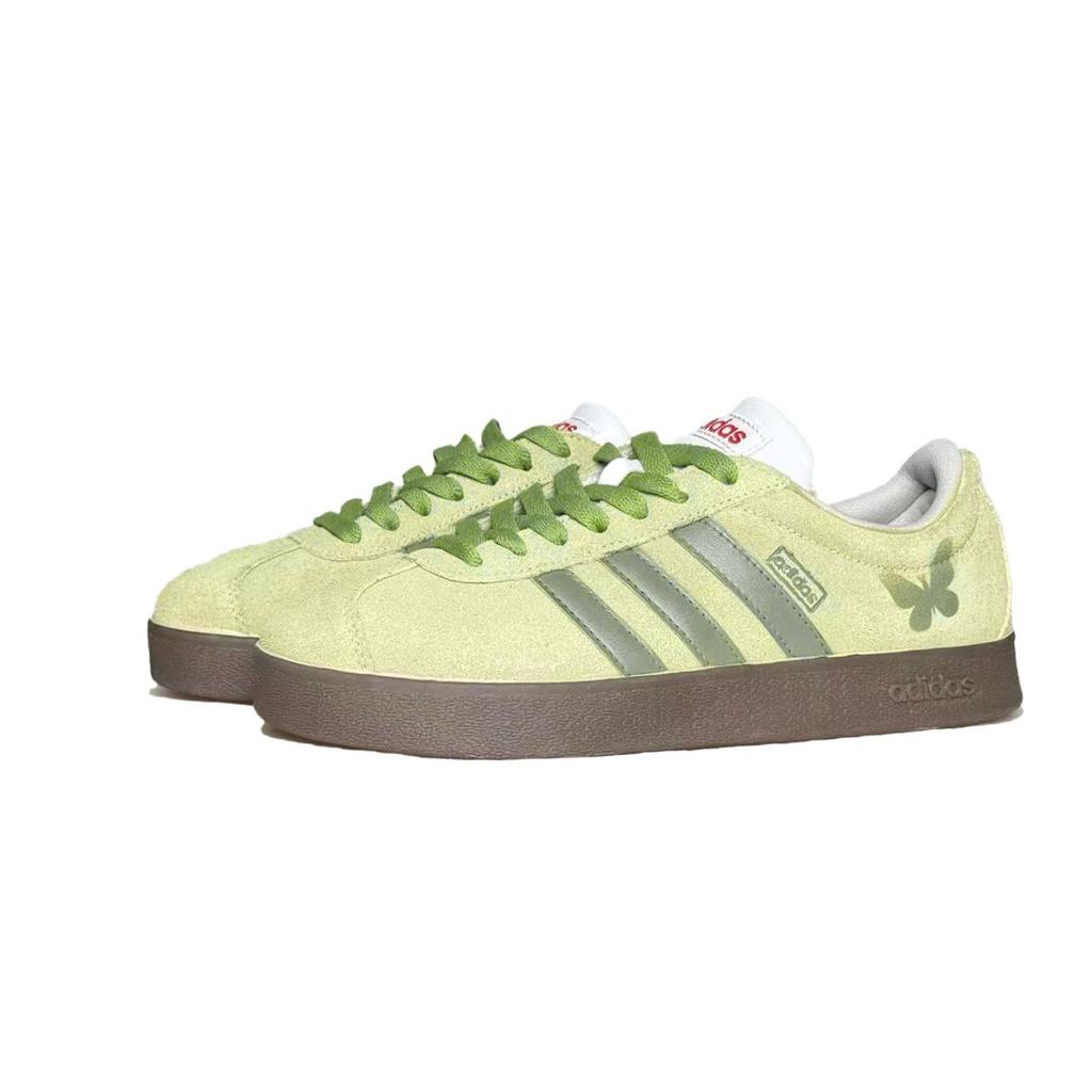 Adidas VL COURT 2.0 Ink, Avocado Abrasion Resistant Lightweight Low top Skateboard Shoes Unisex Green HQ1802(Team924-)