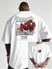 White Oversized Marvel Spider-Man T-shirt Features Double-Sided Retro Comic Prints for Fans of the Iconic Web-Slinger Hero Who Love Classic Streetwear