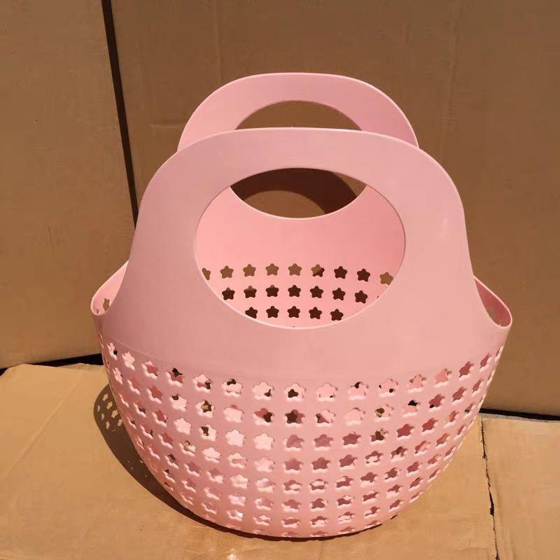 Home Handheld Basket For Bathing Vegetables And Fruits Storage Hollow Out Washbasin Storage Basket