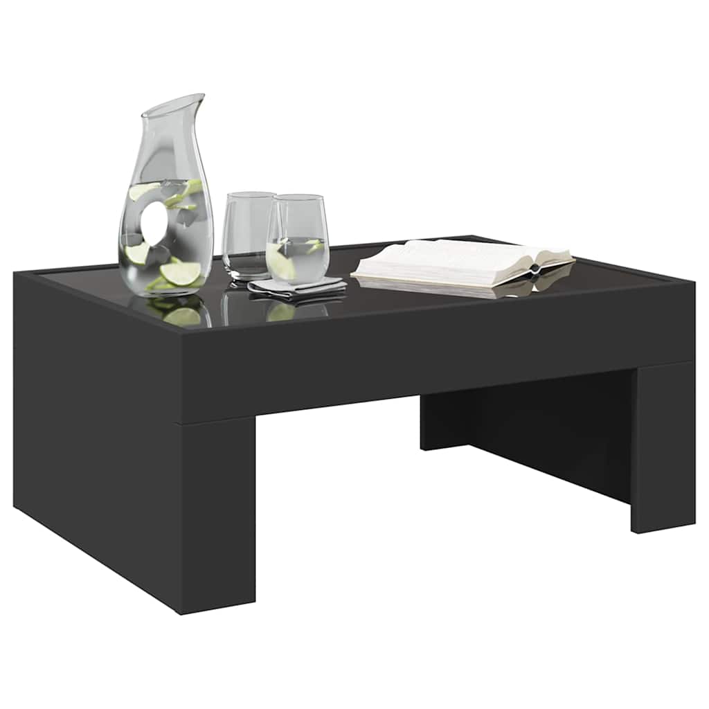 Infinity LED Coffee Table in Black 70 x 50 x 30 cm