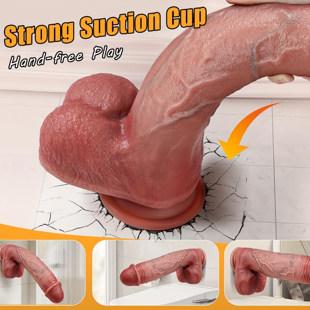[Soft Silicone Penis Simulator] Super Long Soft Silicone Female Masturbator - Adult Simulation Penis with Large Suction Cup