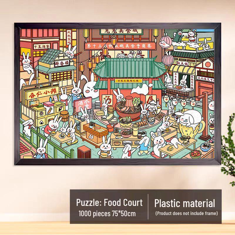 1000-Piece Challenging Plastic Puzzle for Adults – World Famous Paintings Edition with Original Illustrations for Relaxation
