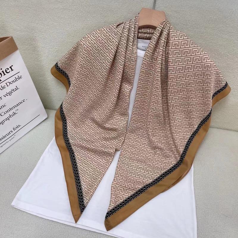 Women S Korean Style Square Scarf Elegant Air Conditioner Shawl