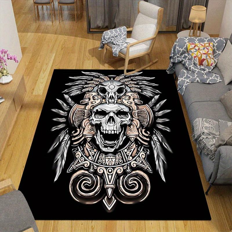 1pc Ancient Skeleton Design Indoor Area Rug - Soft, Anti-Slip, and Durable Gaming Room Decor for Bedroom, Living Room