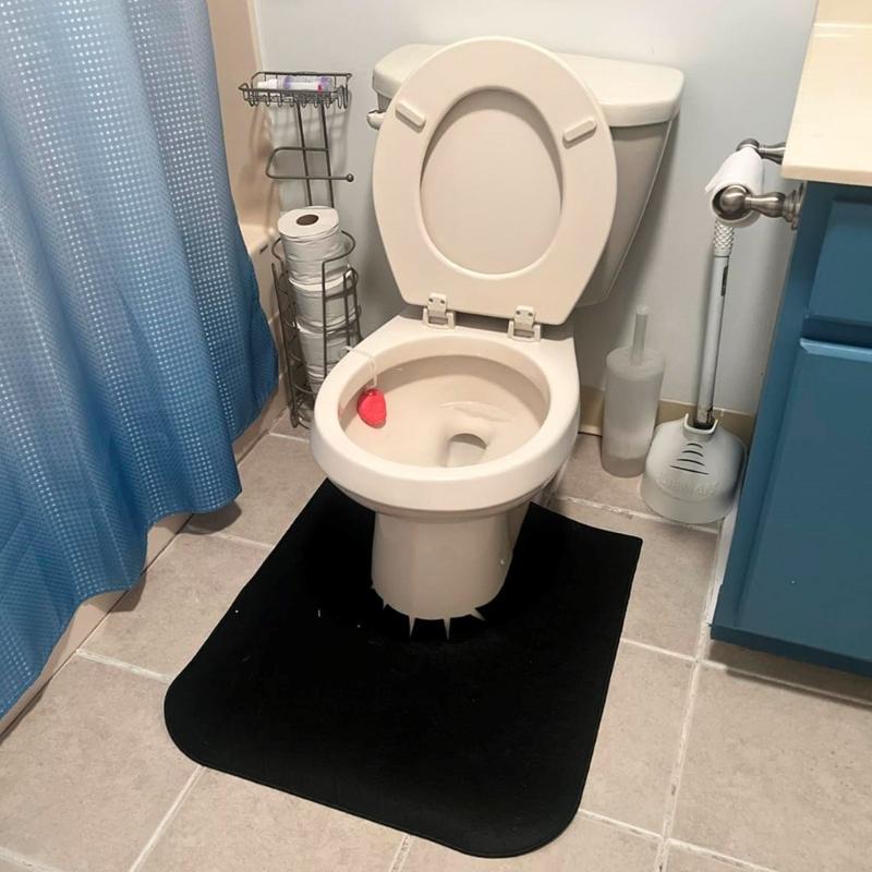 6pcs Adjustable U Shape Toilet Training Mats for Boy,Elderly Washable Bathroom Rugs Commode Mats Quick Installation