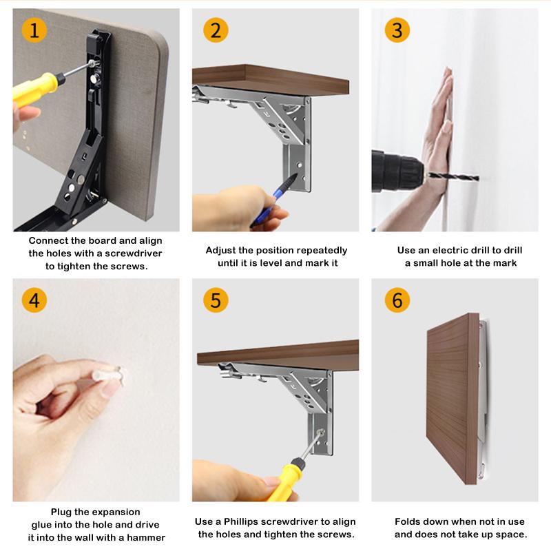 Wohnmobil Silber Finish Verdickt Edelstahl Mini Klapptisch Auto Zubehör Campervan Klapp Halterung Tisch Regal