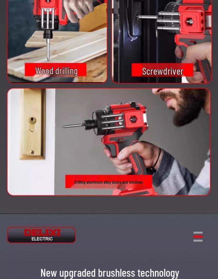 Delixi Rechargeable Brushless Electric Screwdriver & Drill Combo