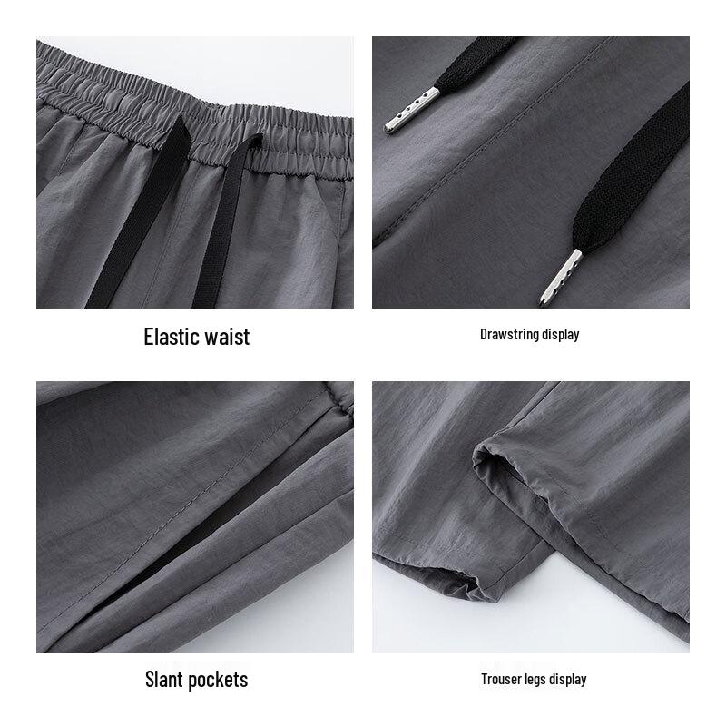 Jeanswest Men's Ice Silk Quick-Dry Cropped Casual Pants