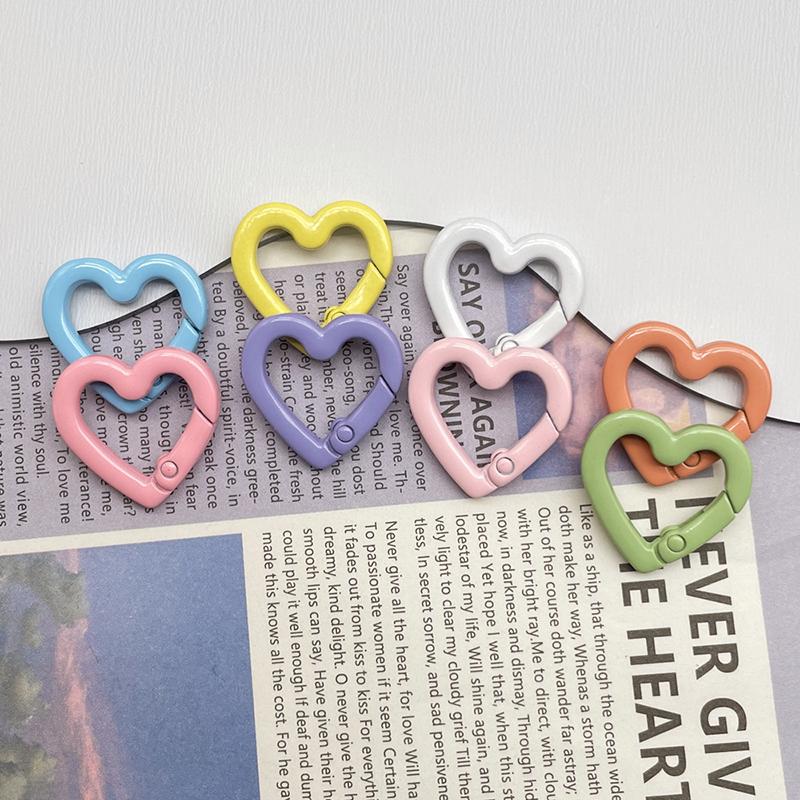 

Yogodlns 10/20pcs Metal Heart Spring Clasp Openable Love Shaped Carabiner DIY Backpack Bags Accessories 10pcs разноцветный