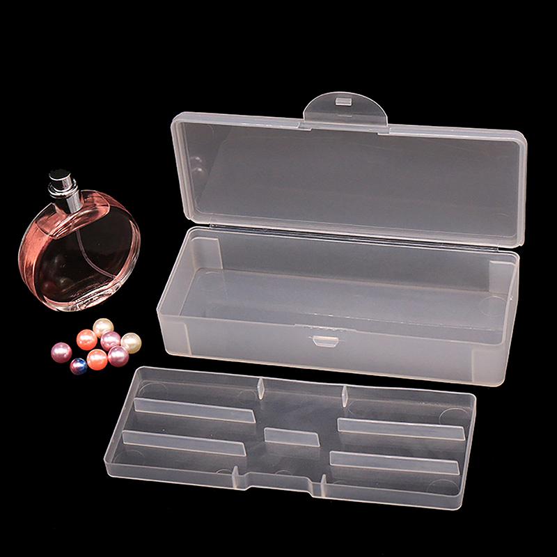 Rectangle Double-Layer Nail Art Tool Empty Storage Box Tweezers Clippers Pens Polishing Nail Buffer Files Plastic Container