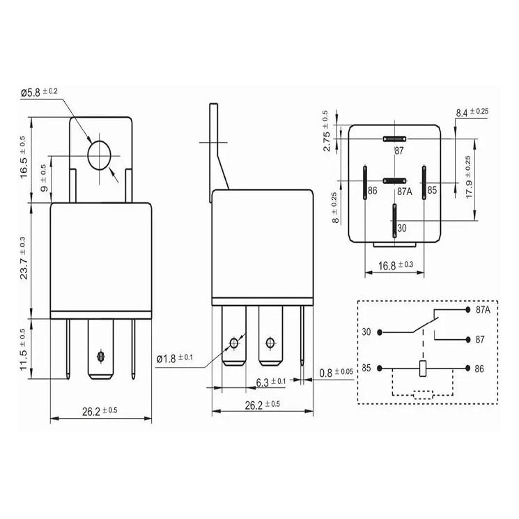 1pcs MAH-112-C-4 (V4-1C-12V-40A) Relay 5-pin; Relay Base (Size : MAH-112-C-4)
