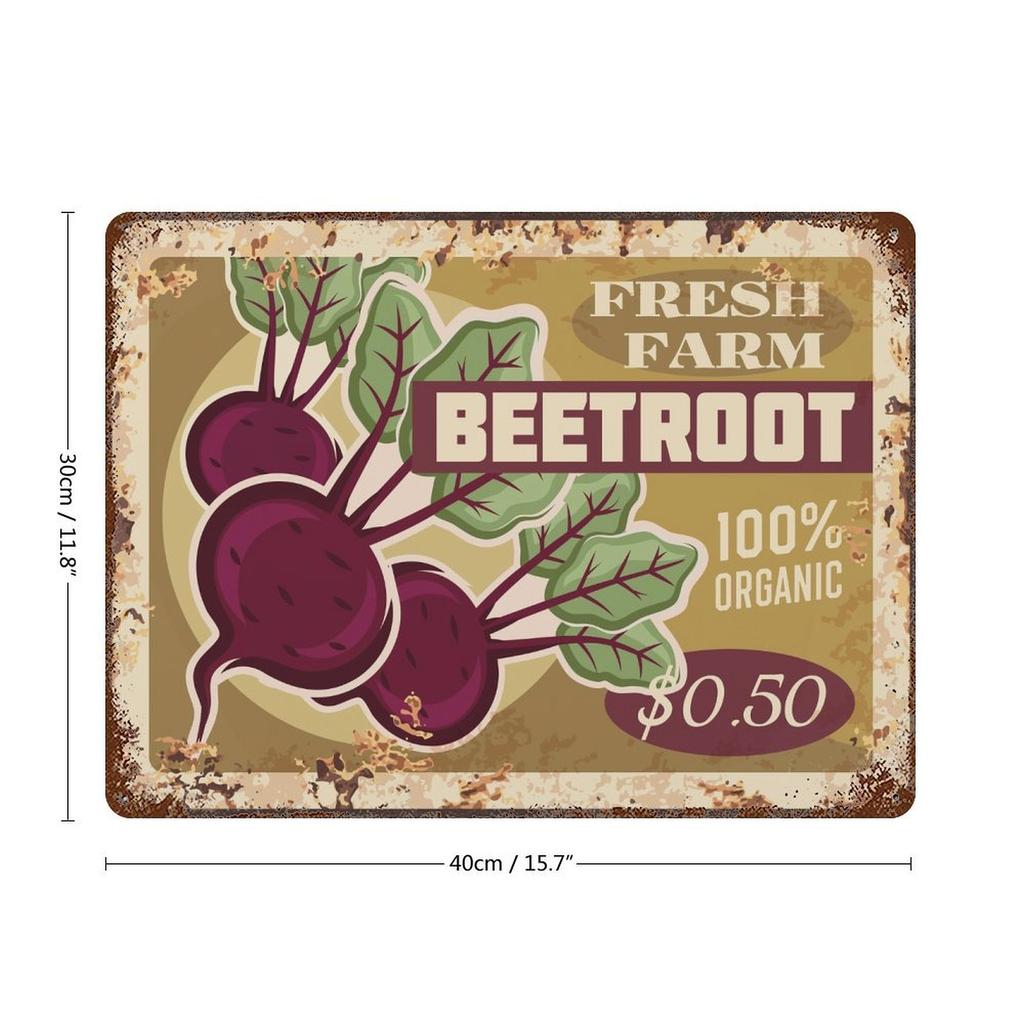 1er-Pack Shabby Rustic Dekor Metallschild, 20×30cm und 30×40cm, Used-Look Wandplakette für Café, Garage oder Lounge