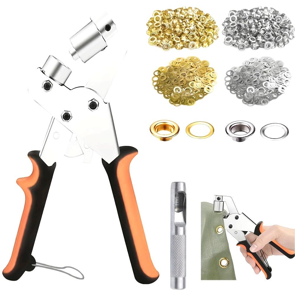 [DIY Kompletní sada děrovačky na očka] 200 ks 10mm kroužků Kompletní sada děrovačky na očka - Ideální pro DIY projekty z plachtoviny, umělé kůže a nepromokavé látky