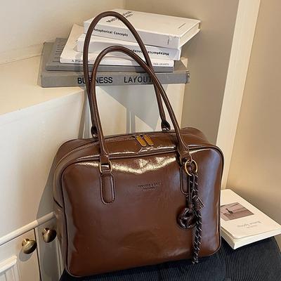 Large Capacity Bag Women's Autumn New Trendy Retro Niche Shoulder Underarm Bag Portable Tote Bag