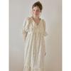 Lunaluz Women Demari Cotton Short SleeVe V Neck Dress Pajamas