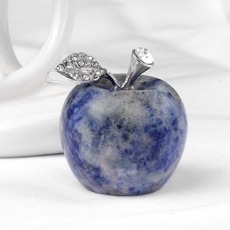 1742-30mm Big Apple Natural Crystal Stone Ornament for Christmas