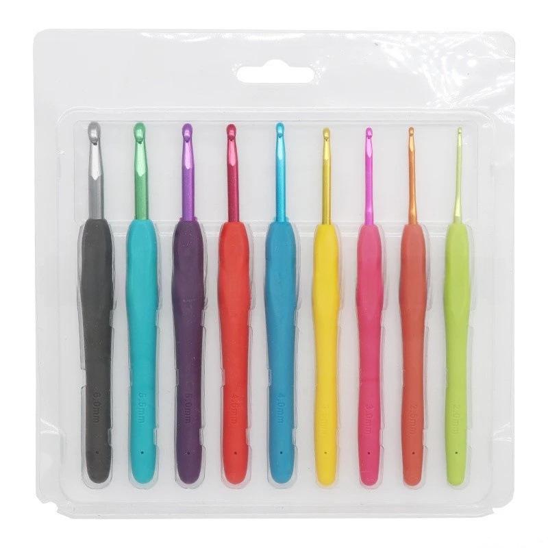 Aluminum & TPR Soft Handle Crochet Hook Set for DIY Knitting and Sweaters