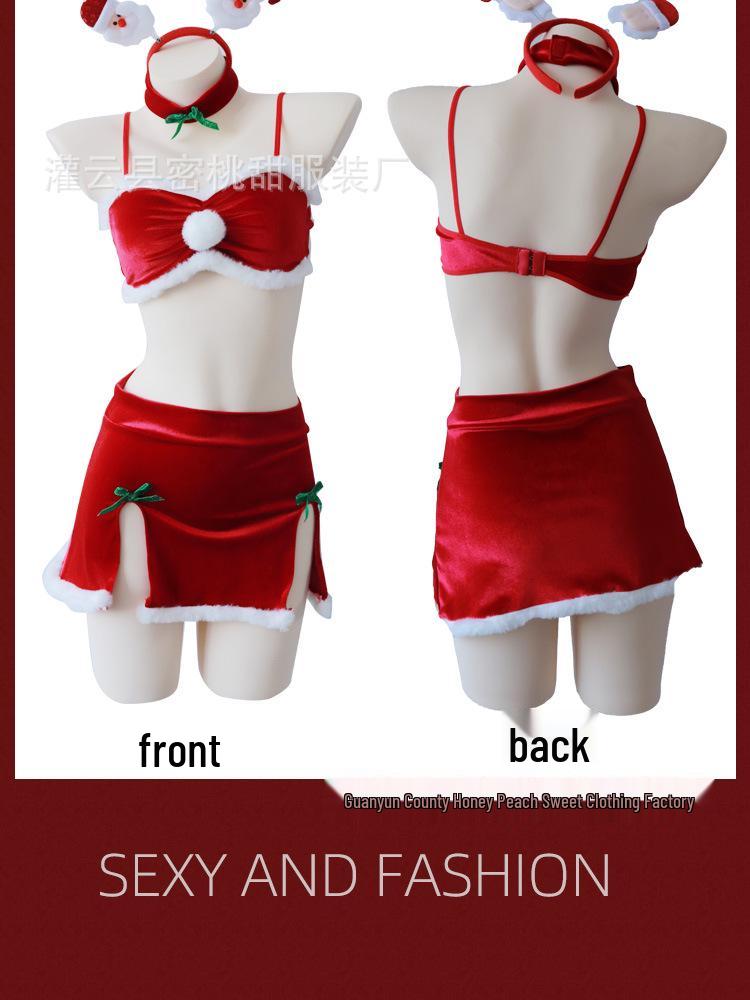 Sexy Santa Role Play Lingerie - Red Christmas & New Year's Outfit