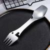 Travel Picnic Portable Can Opener Outdoor Stainless Steel Spork Tableware Spoon Fork