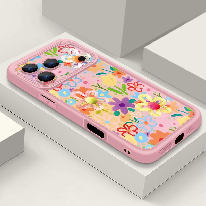 Etui na telefon z nadrukiem kreskówkowych kwiatów dla iPhone 17 Pro Max Air 16 15 Pro Max 14 13 12 Pro Max 11 Przezroczysty miękki pokrowiec na tył z TPU