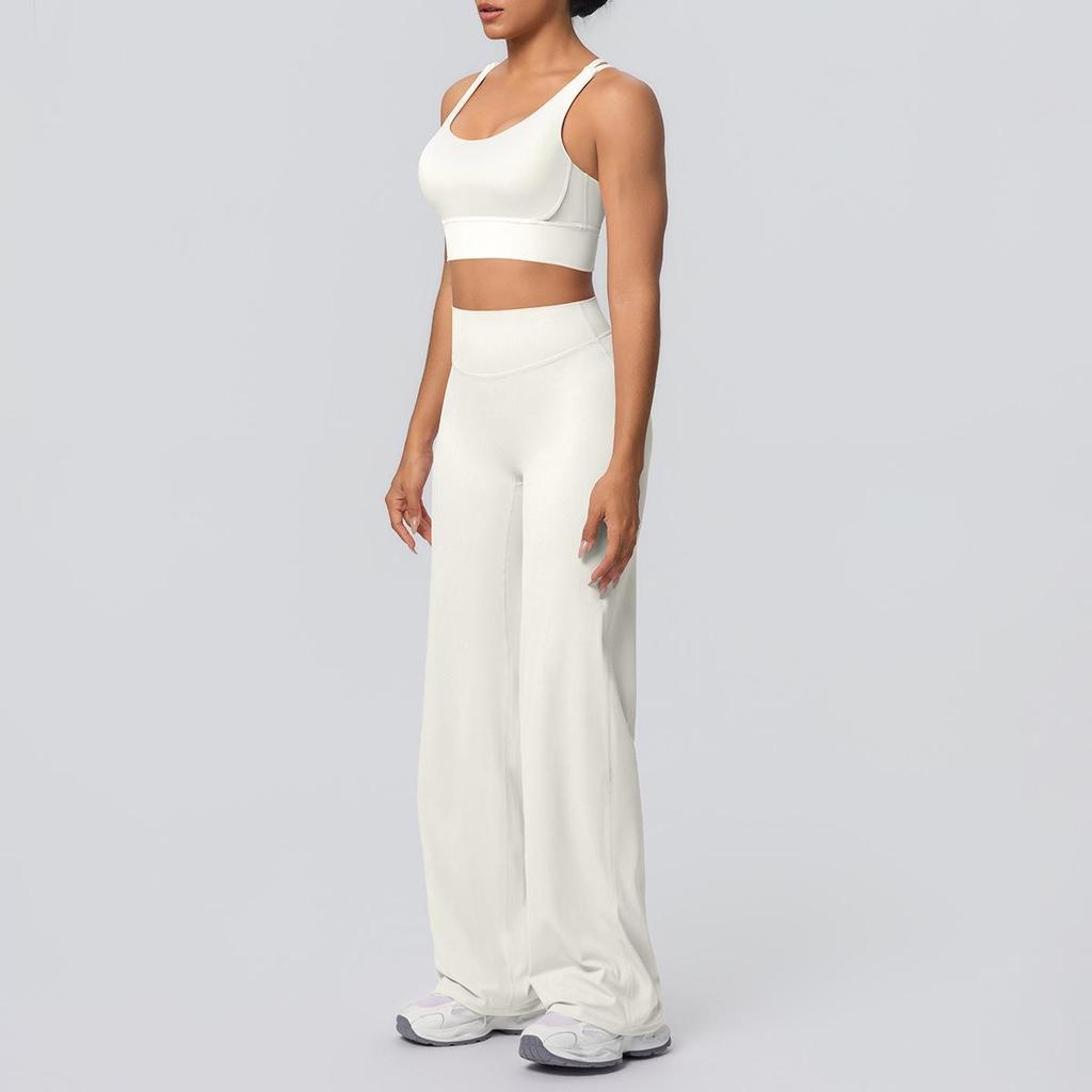 Sexy Sport-BH mit Kreuzrücken & High-Waist Yoga-Hosen Set - Schnelltrocknende Fitnessbekleidung