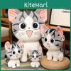 Adorable Cheese Cat Plush Toy Soft Stuffed Animal Doll For Girls Birthday Gift